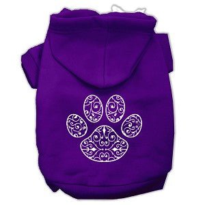 Henna Paw Screen Print Dog Hoodie