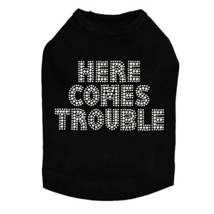 Here Comes Trouble Rhinestone Tank - Many Colors - Posh Puppy Boutique