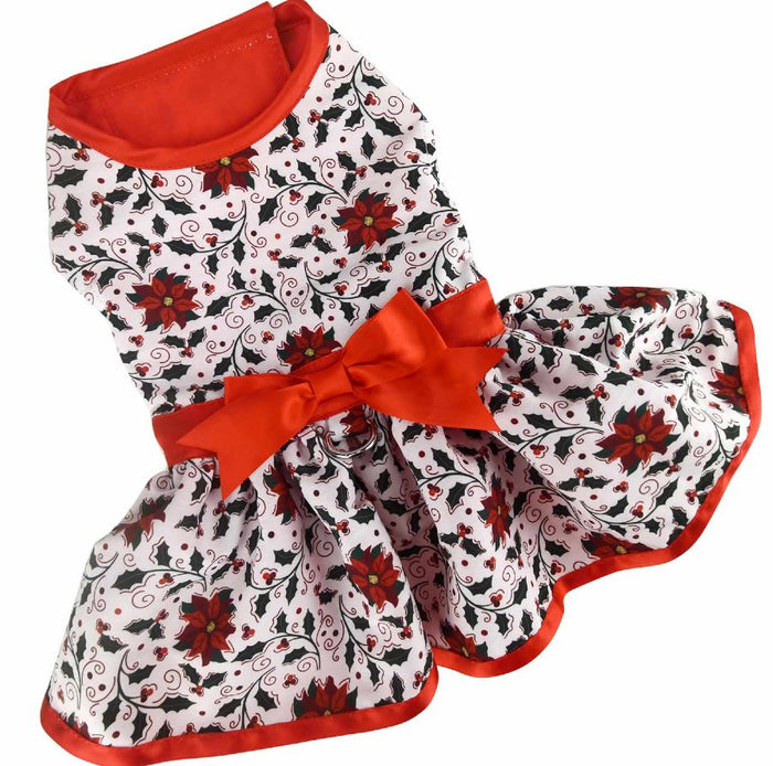 Holly Holiday Dog Harness Dress with Matching Leash