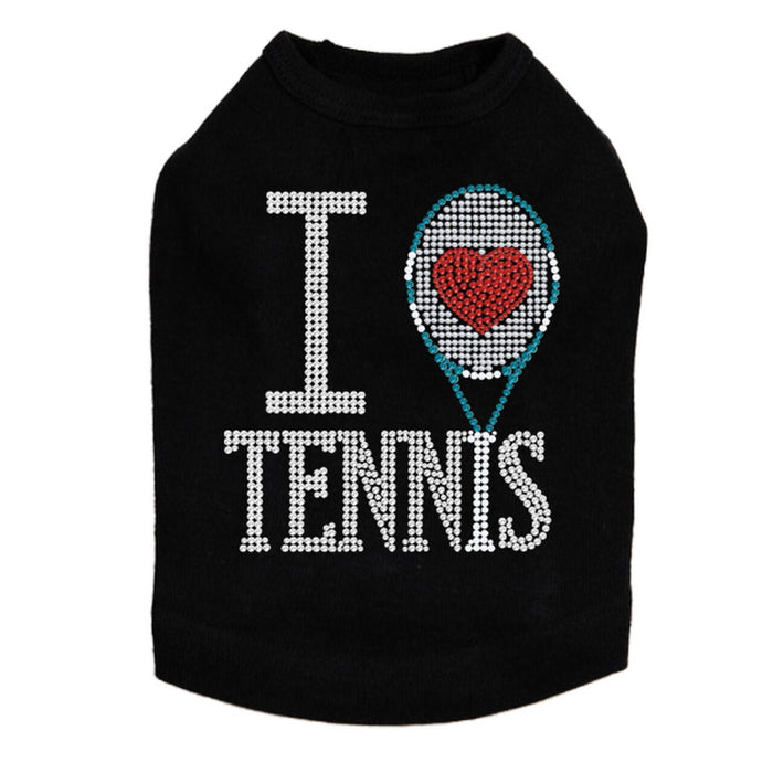 I Love Tennis Rhinestone Tank- Many Colors