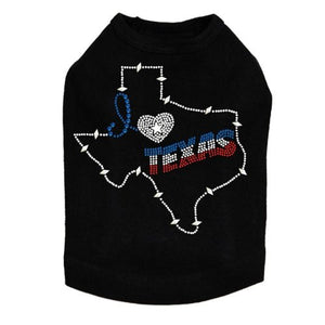 I Love Texas Dog Tank in Many Colors - Posh Puppy Boutique