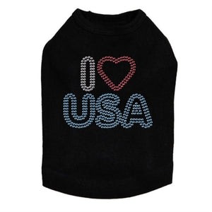 I Love USA #2 Rhinestone Tank - Many Colors - Posh Puppy Boutique