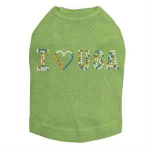 I Love USA Rhinestone Tank - Many Colors - Posh Puppy Boutique