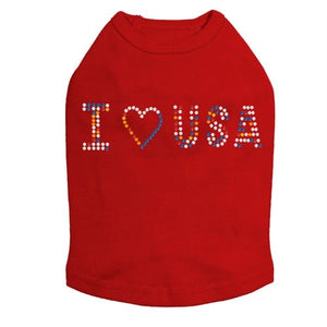 I Love USA Rhinestone Tank - Many Colors - Posh Puppy Boutique