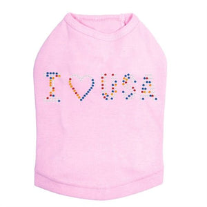 I Love USA Rhinestone Tank - Many Colors - Posh Puppy Boutique