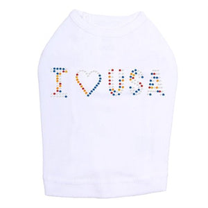 I Love USA Rhinestone Tank - Many Colors - Posh Puppy Boutique