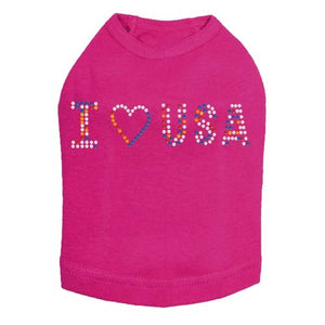 I Love USA Rhinestone Tank - Many Colors - Posh Puppy Boutique