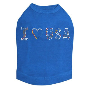 I Love USA Rhinestone Tank - Many Colors - Posh Puppy Boutique