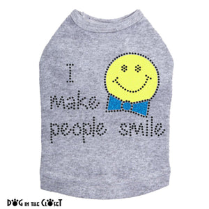 I Make People Smile (Boy) Dog Tank Many Colors - Posh Puppy Boutique