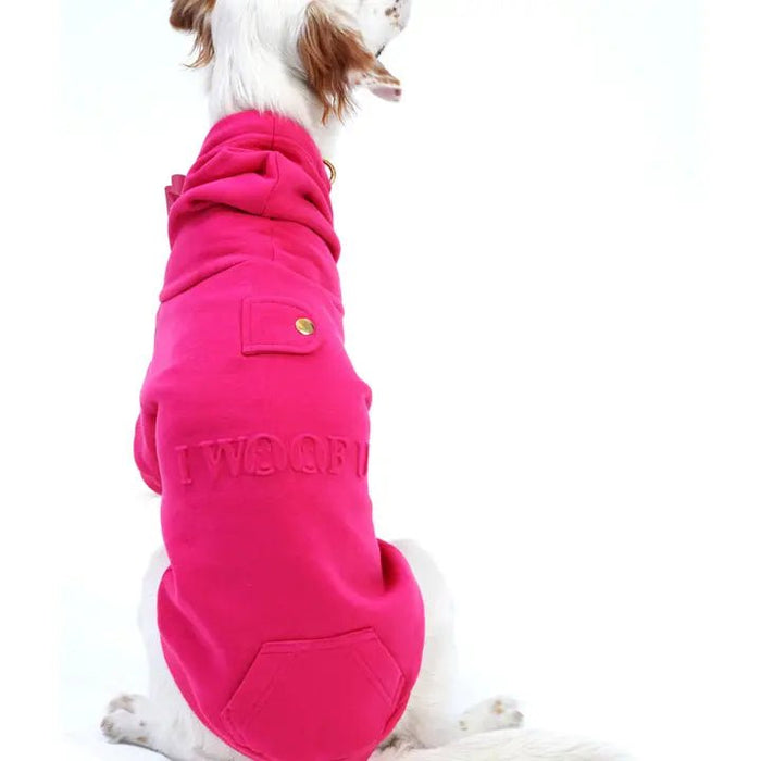 I Woof U Dog Hoodie in Pink