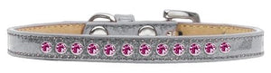 Ice Cream Collar Collection Bright Pink Crystal Leather Puppy Collar - Many Colors - Posh Puppy Boutique