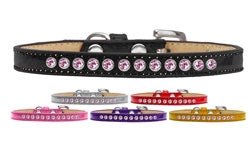 Ice Cream Collar Collection Light Pink Crystal Leather Puppy Collar - Many Colors - Posh Puppy Boutique