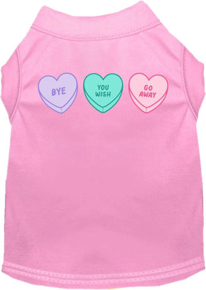 Anti Valentines Hearts Screen Print Dog Shirt in Many Colors