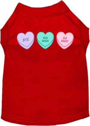 Anti Valentines Hearts Screen Print Dog Shirt in Many Colors