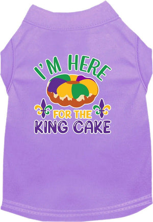 I'm Here For The King Cake Screen Print Dog Shirt in Many Colors - Posh Puppy Boutique