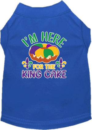 I'm Here For The King Cake Screen Print Dog Shirt in Many Colors - Posh Puppy Boutique