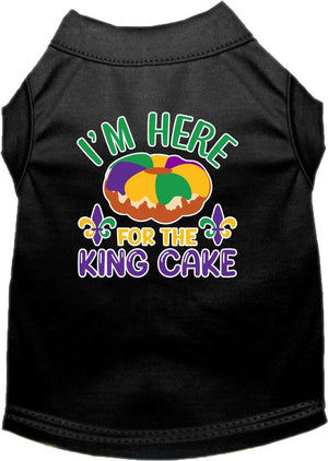 I'm Here For The King Cake Screen Print Dog Shirt in Many Colors - Posh Puppy Boutique