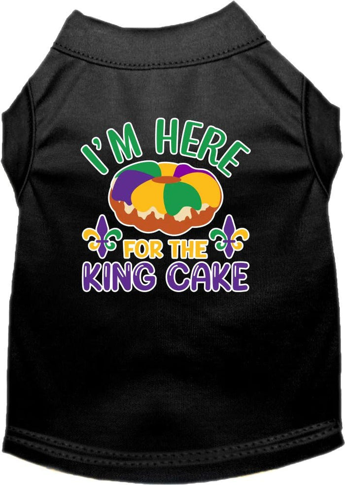 I'm Here For The King Cake Screen Print Dog Shirt in Many Colors