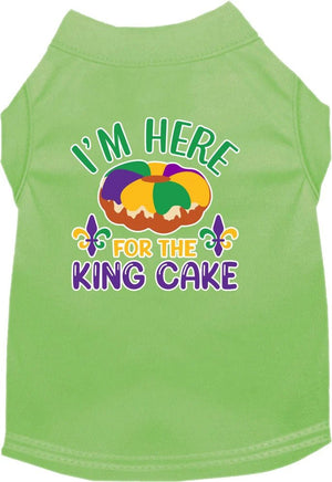 I'm Here For The King Cake Screen Print Dog Shirt in Many Colors - Posh Puppy Boutique