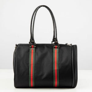 JL Duffel - Black with Stripe - Posh Puppy Boutique