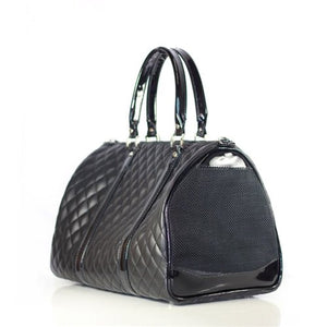 JL Duffel Carrier - Black Quilted Luxe - Posh Puppy Boutique