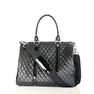 JL Duffel Carrier - Black Quilted Luxe - Posh Puppy Boutique