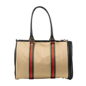 JL Duffel - Khaki with Stripe - Posh Puppy Boutique