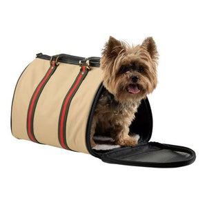 JL Duffel - Khaki with Stripe - Posh Puppy Boutique