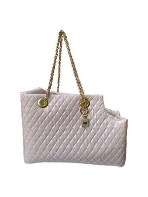 Kate Carrier in Light Pink with Chain Straps - Posh Puppy Boutique