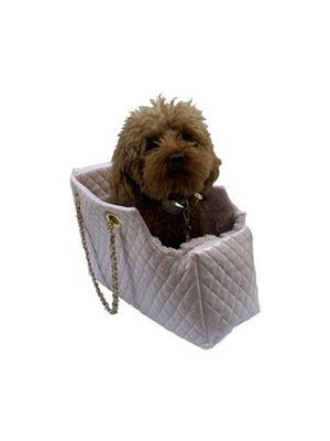 Kate Carrier in Light Pink with Chain Straps - Posh Puppy Boutique