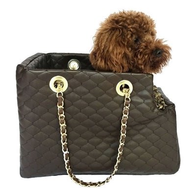 Kate Carrier in Quilted Chocolate with Chain Straps