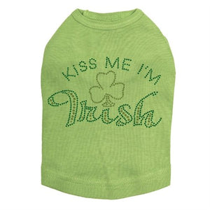 Kiss Me I'm Irish # 1 Rhinestone Dog Tank - Many Colors - Posh Puppy Boutique