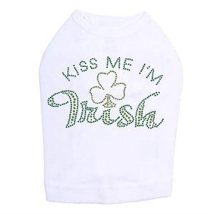 Kiss Me I'm Irish # 1 Rhinestone Dog Tank - Many Colors - Posh Puppy Boutique