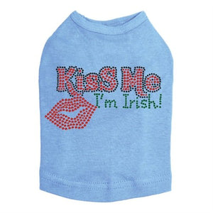 Kiss Me I'm Irish # 2 Rhinestone Dog Tank - Many Colors - Posh Puppy Boutique