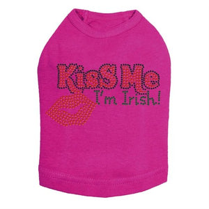 Kiss Me I'm Irish # 2 Rhinestone Dog Tank - Many Colors - Posh Puppy Boutique