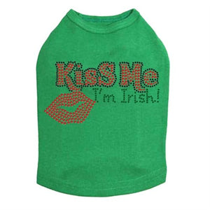 Kiss Me I'm Irish # 2 Rhinestone Dog Tank - Many Colors - Posh Puppy Boutique