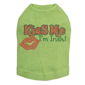 Kiss Me I'm Irish # 2 Rhinestone Dog Tank - Many Colors - Posh Puppy Boutique