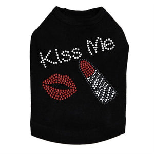 Kiss Me Lips and Lipstick Rhinestones Tank - Many Colors - Posh Puppy Boutique