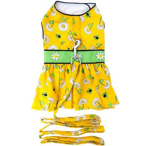 Ladybugs and Daisies Dog Dress with Matching Leash - Posh Puppy Boutique