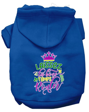 Laissez Les Bons Temps Rouler Screen Print Mardi Gras Dog Hoodie in Many Colors - Posh Puppy Boutique