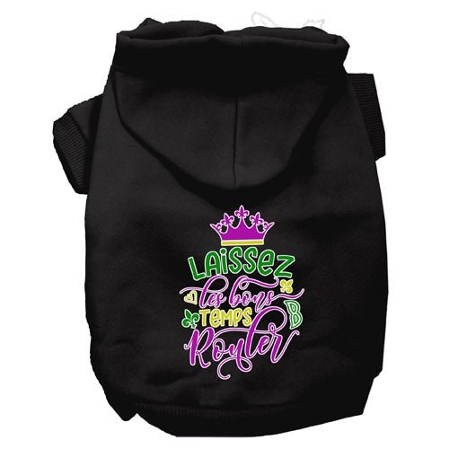 Laissez Les Bons Temps Rouler Screen Print Mardi Gras Dog Hoodie in Many Colors