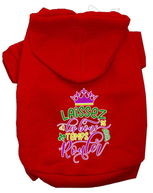 Laissez Les Bons Temps Rouler Screen Print Mardi Gras Dog Hoodie in Many Colors - Posh Puppy Boutique