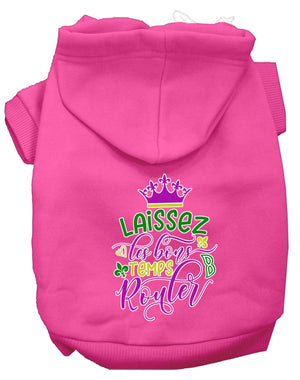 Laissez Les Bons Temps Rouler Screen Print Mardi Gras Dog Hoodie in Many Colors - Posh Puppy Boutique