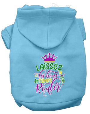 Laissez Les Bons Temps Rouler Screen Print Mardi Gras Dog Hoodie in Many Colors - Posh Puppy Boutique