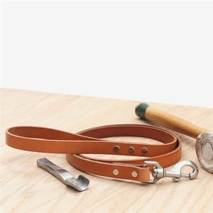 Leather Dog Leash - Tan - Posh Puppy Boutique