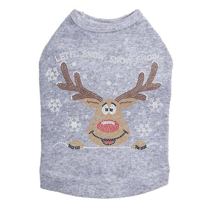 Let it Snow - Red Nose Reindeer Rhinestone Tank - Many Colors - Posh Puppy Boutique