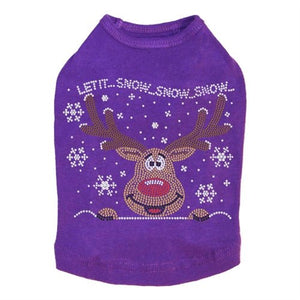 Let it Snow - Red Nose Reindeer Rhinestone Tank - Many Colors - Posh Puppy Boutique