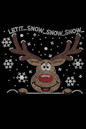 Let it Snow - Red Nose Reindeer Rhinestone Tank - Many Colors - Posh Puppy Boutique