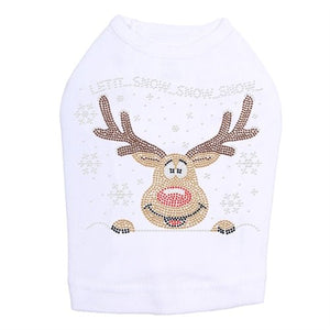 Let it Snow - Red Nose Reindeer Rhinestone Tank - Many Colors - Posh Puppy Boutique