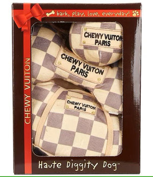 Limited Edition Checker Chewy Vuiton Gift Box Set - Posh Puppy Boutique